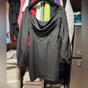 Princess Polly Black Off-Shoulder Dress